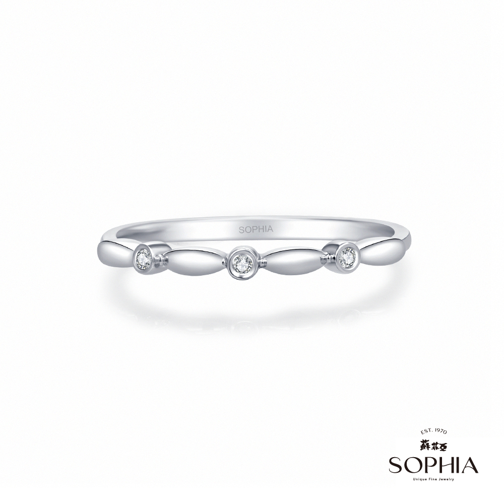 SOPHIA 蘇菲亞珠寶 - PRINCESS 0.02克拉 14K白金 鑽石戒指