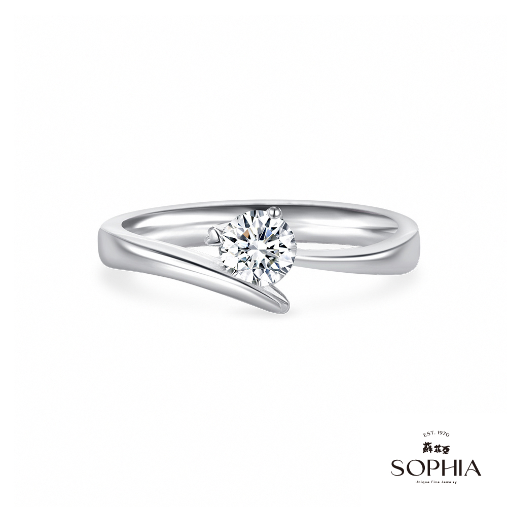 SOPHIA 蘇菲亞珠寶 - 傾心 GIA 0.30克拉D_SI1 18K白金 鑽石戒指