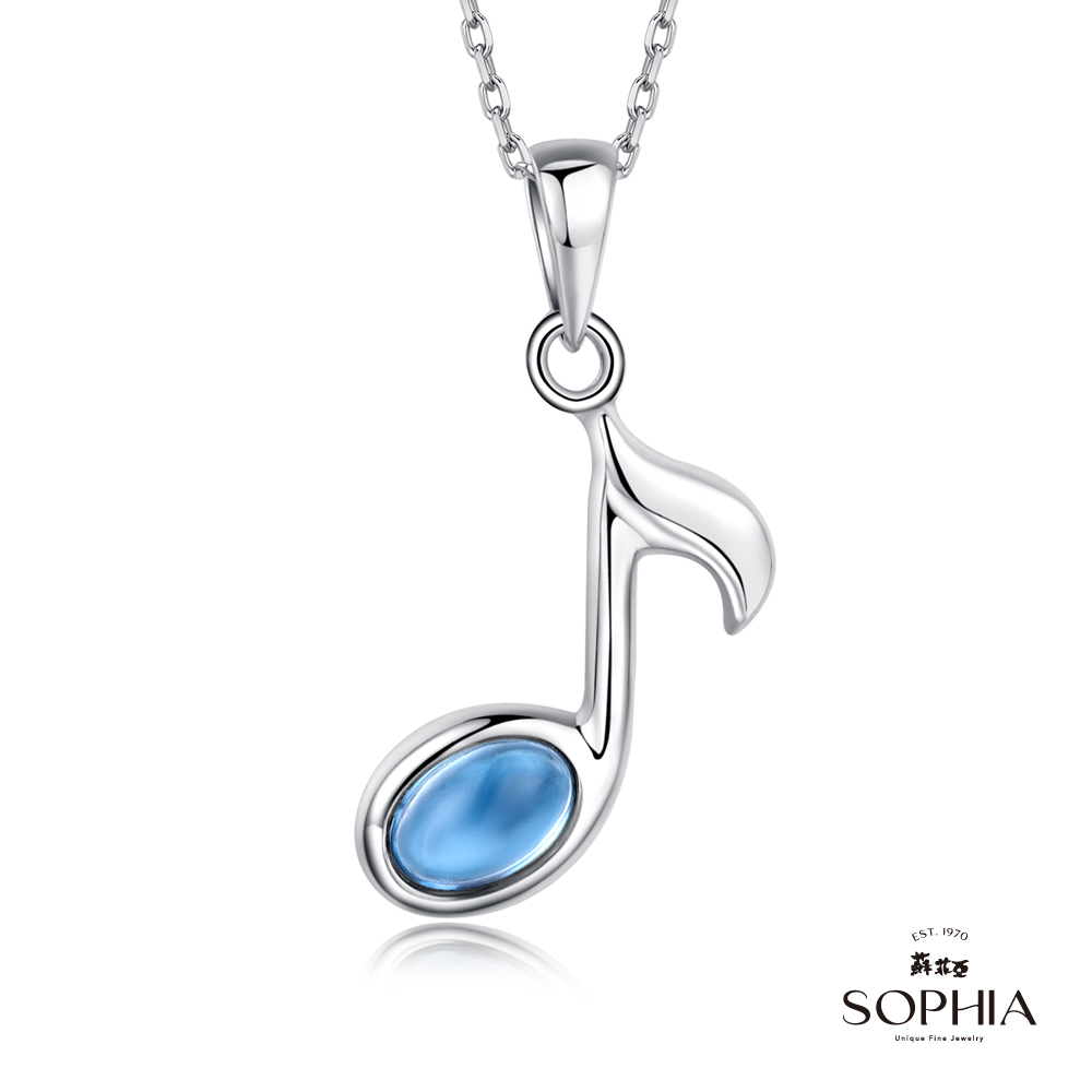 SOPHIA 蘇菲亞珠寶 - 玩美寶石系列-音符黃藍玉 S925純銀 寶石項墜