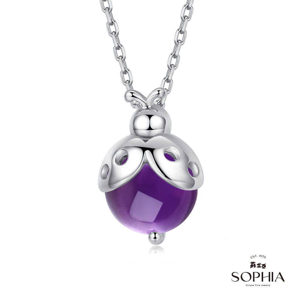 SOPHIA 蘇菲亞珠寶 - 玩美寶石系列-瓢蟲紫水晶 S925純銀 寶石項墜