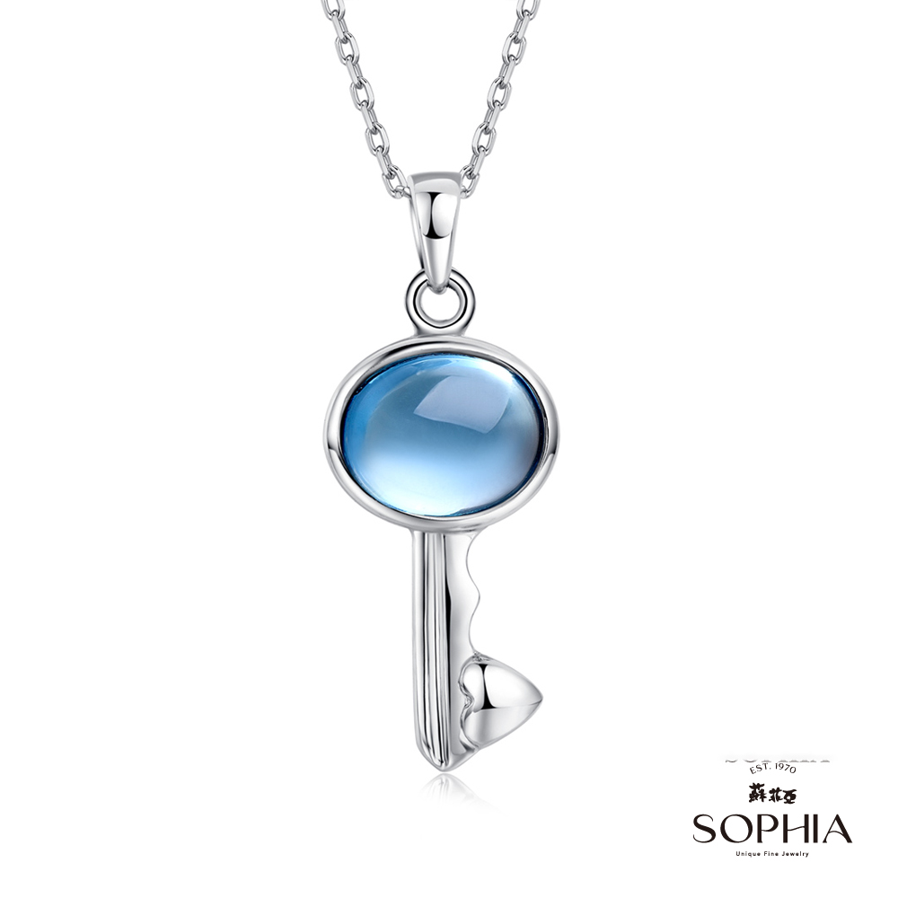SOPHIA 蘇菲亞珠寶 - 玩美寶石系列-心鑰黃藍玉 S925純銀 寶石項墜