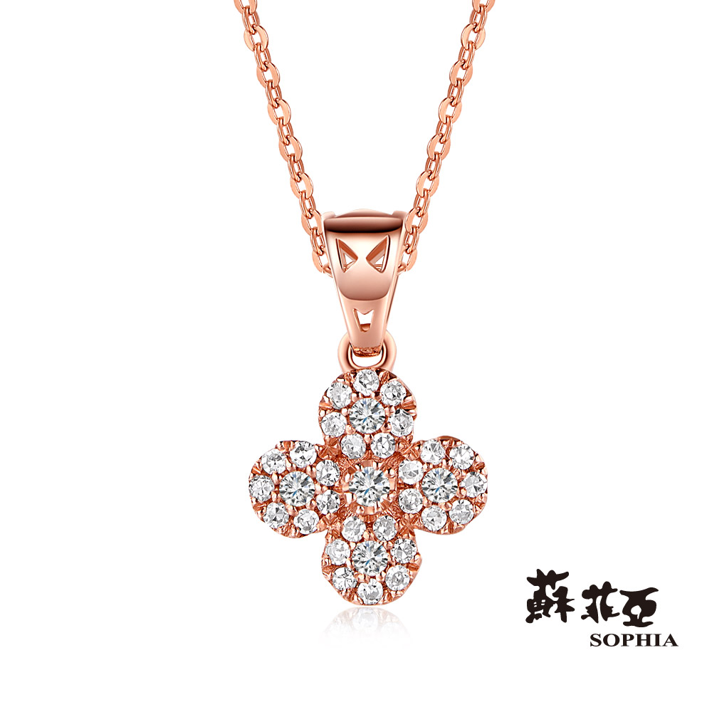 SOPHIA 蘇菲亞珠寶 - YUMI系列四 14K玫瑰金 鑽石項鍊