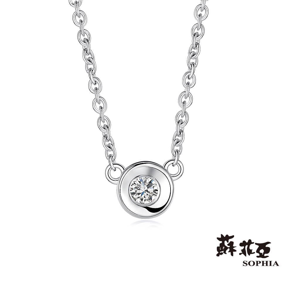 SOPHIA 蘇菲亞珠寶 - 小可愛 9K白K金 鑽石項鍊