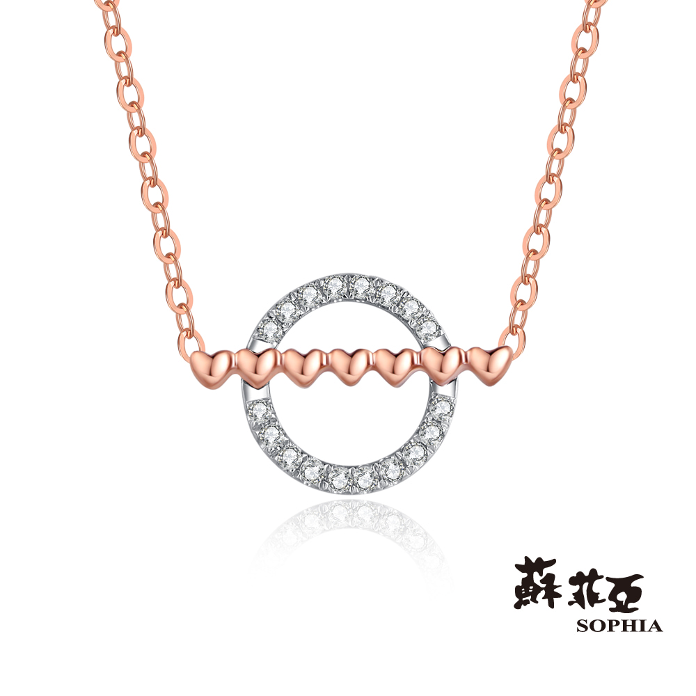 SOPHIA 蘇菲亞珠寶 - 一心圓滿 14K玫瑰金 鑽石套鍊