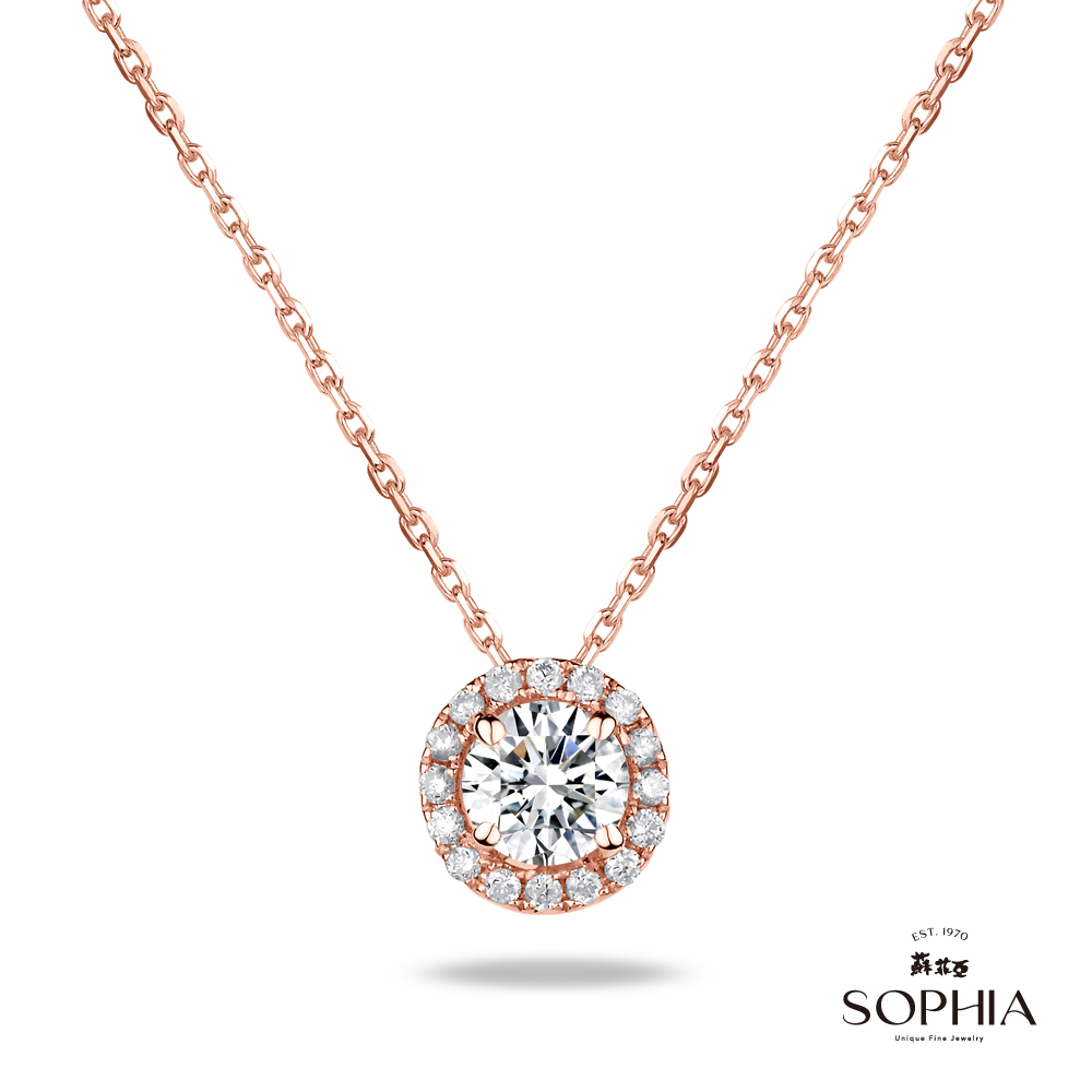 SOPHIA 蘇菲亞珠寶 - 愛伊蕾拉 0.10克拉 18K玫瑰金 鑽石項鍊