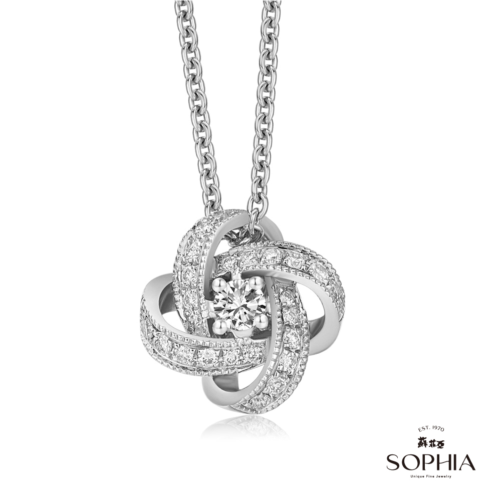 SOPHIA 蘇菲亞珠寶 -梔子花 14K金 鑽石項墜