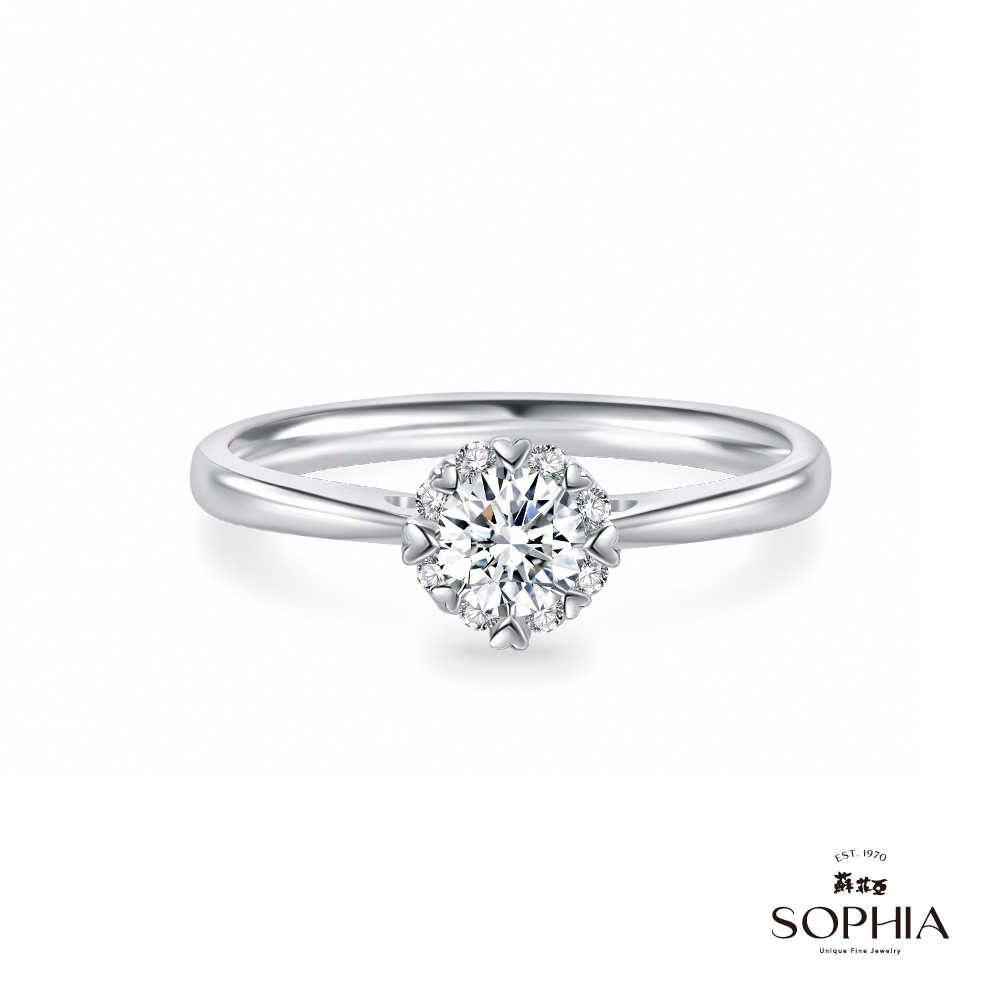 SOPHIA 蘇菲亞珠寶 - 費洛拉S GIA 0.30克拉D_SI1 18K白金 鑽石戒指