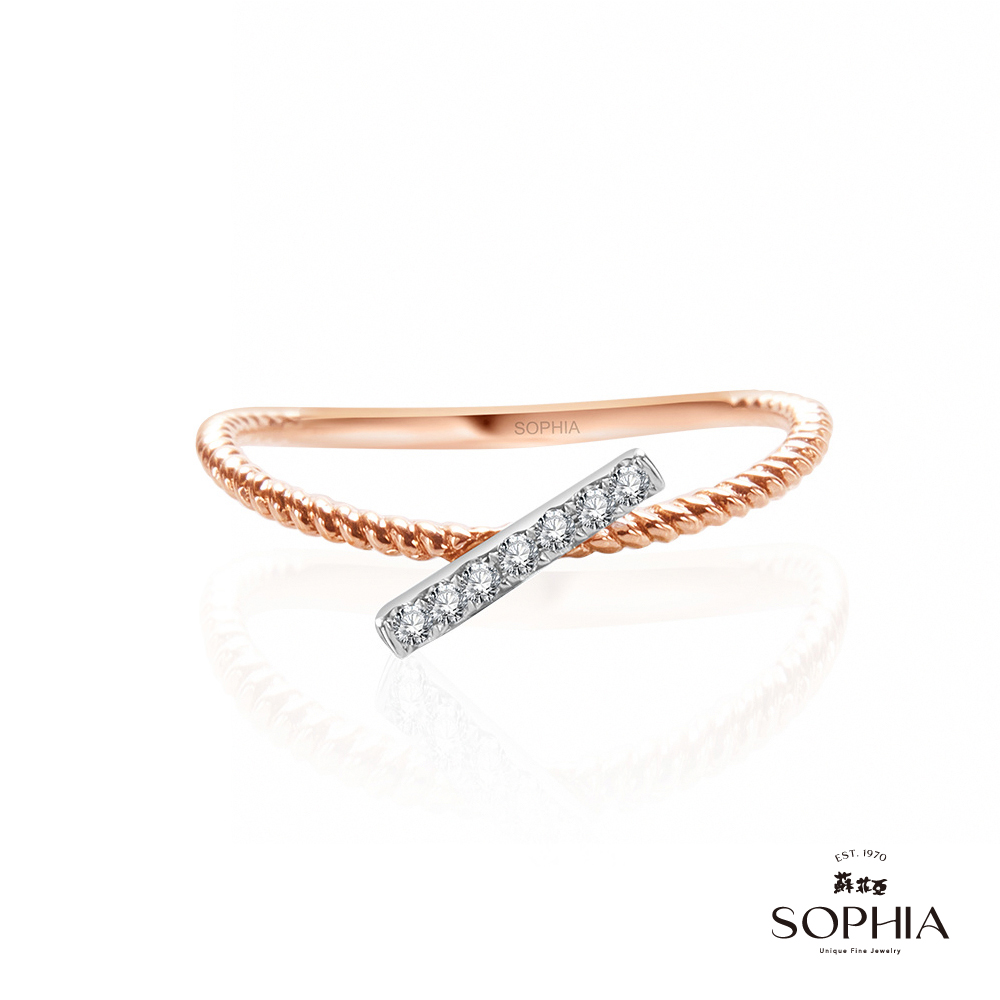 SOPHIA 蘇菲亞珠寶 - 時光造型 14K雙色(玫瑰金+白金) 鑽石戒指