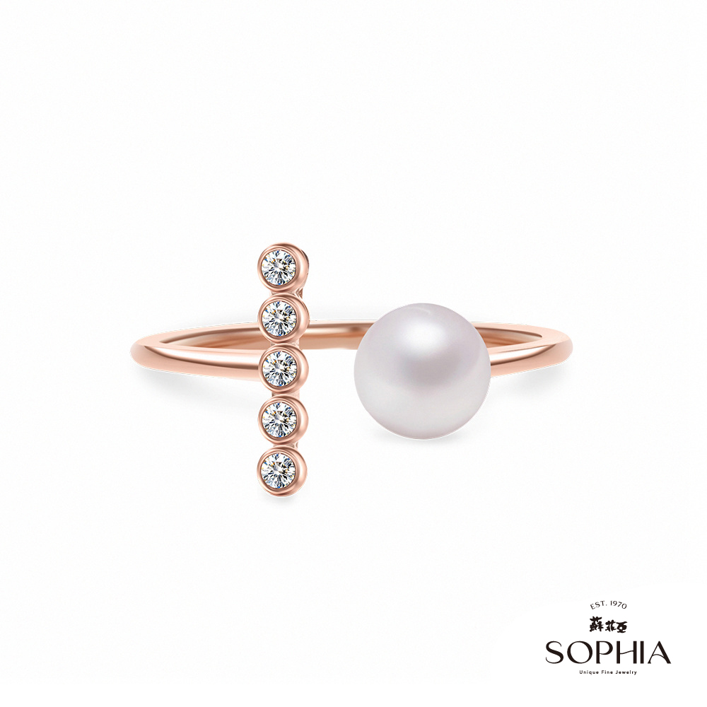 SOPHIA 蘇菲亞珠寶 - 維納斯之淚 5-5.5mm 14K玫瑰金 珍珠戒指