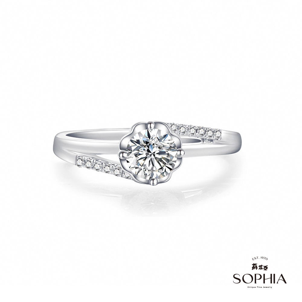 SOPHIA 蘇菲亞珠寶 - 幸福捧花 1.00克拉 18K白金 鑽石戒指