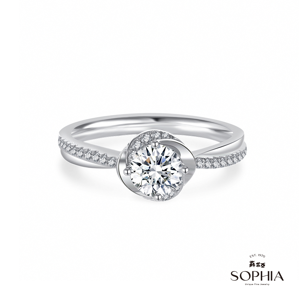 SOPHIA 蘇菲亞珠寶 - 幸福相擁 0.50克拉 18K白金 鑽石戒指