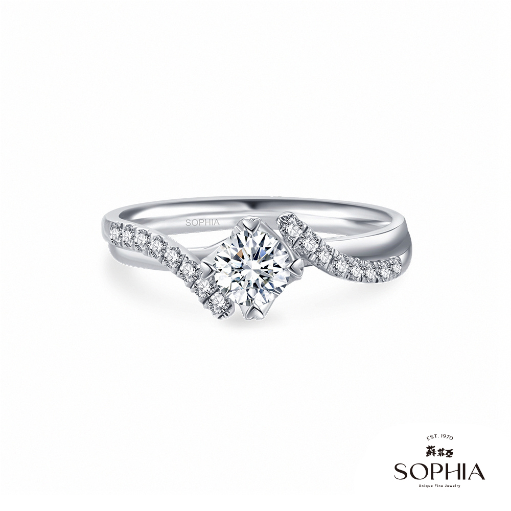 SOPHIA 蘇菲亞珠寶 - 葛莉絲 30分 18K白金 鑽石戒指