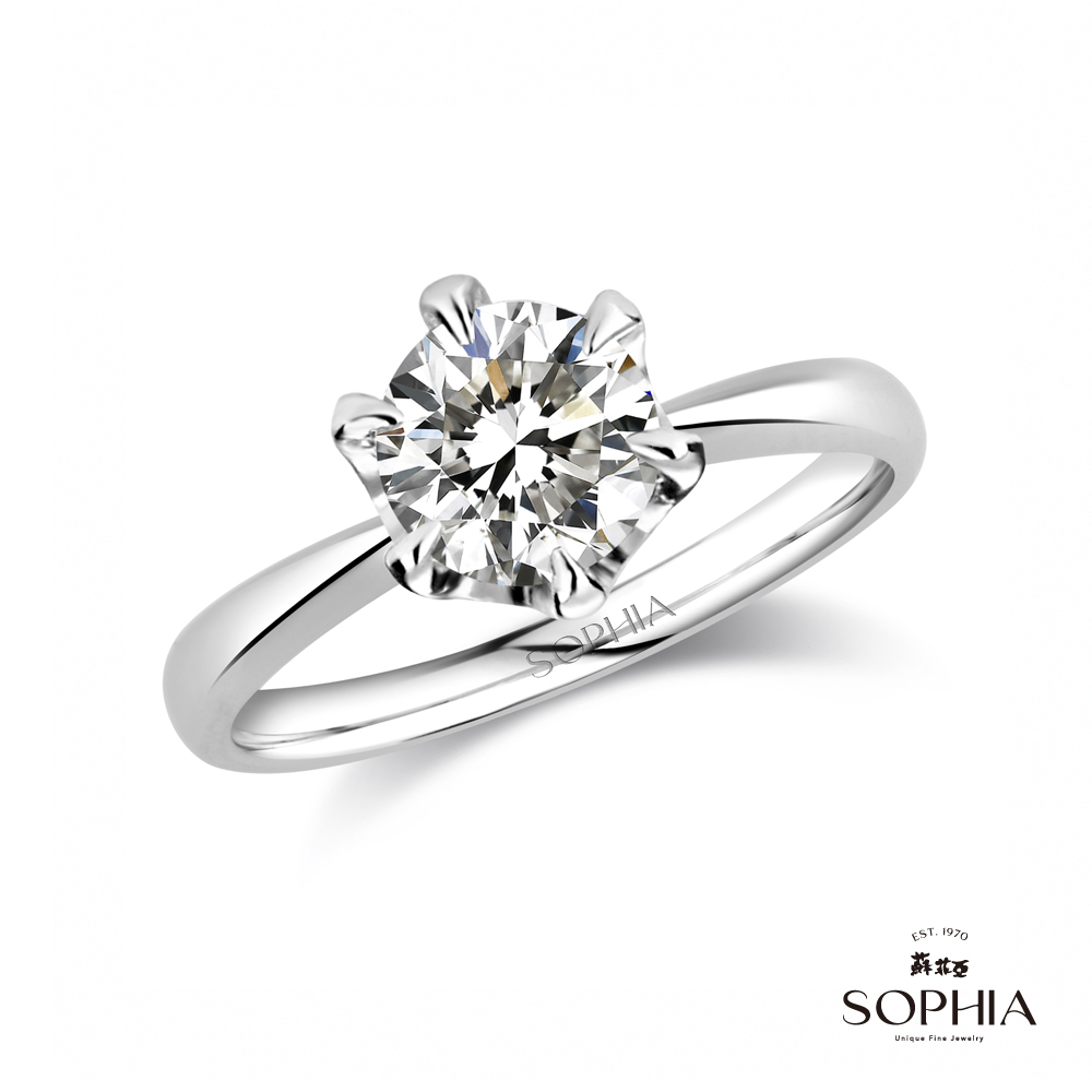 SOPHIA 蘇菲亞珠寶 -經典六爪1.00克拉FVVS1鑽石戒指