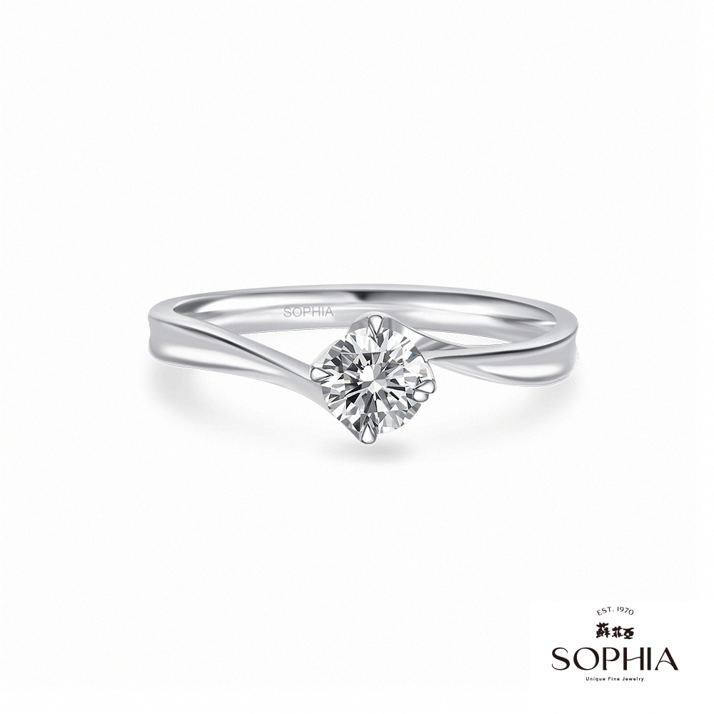 SOPHIA 蘇菲亞珠寶 - 對角四爪 20分 18K金 鑽石戒指