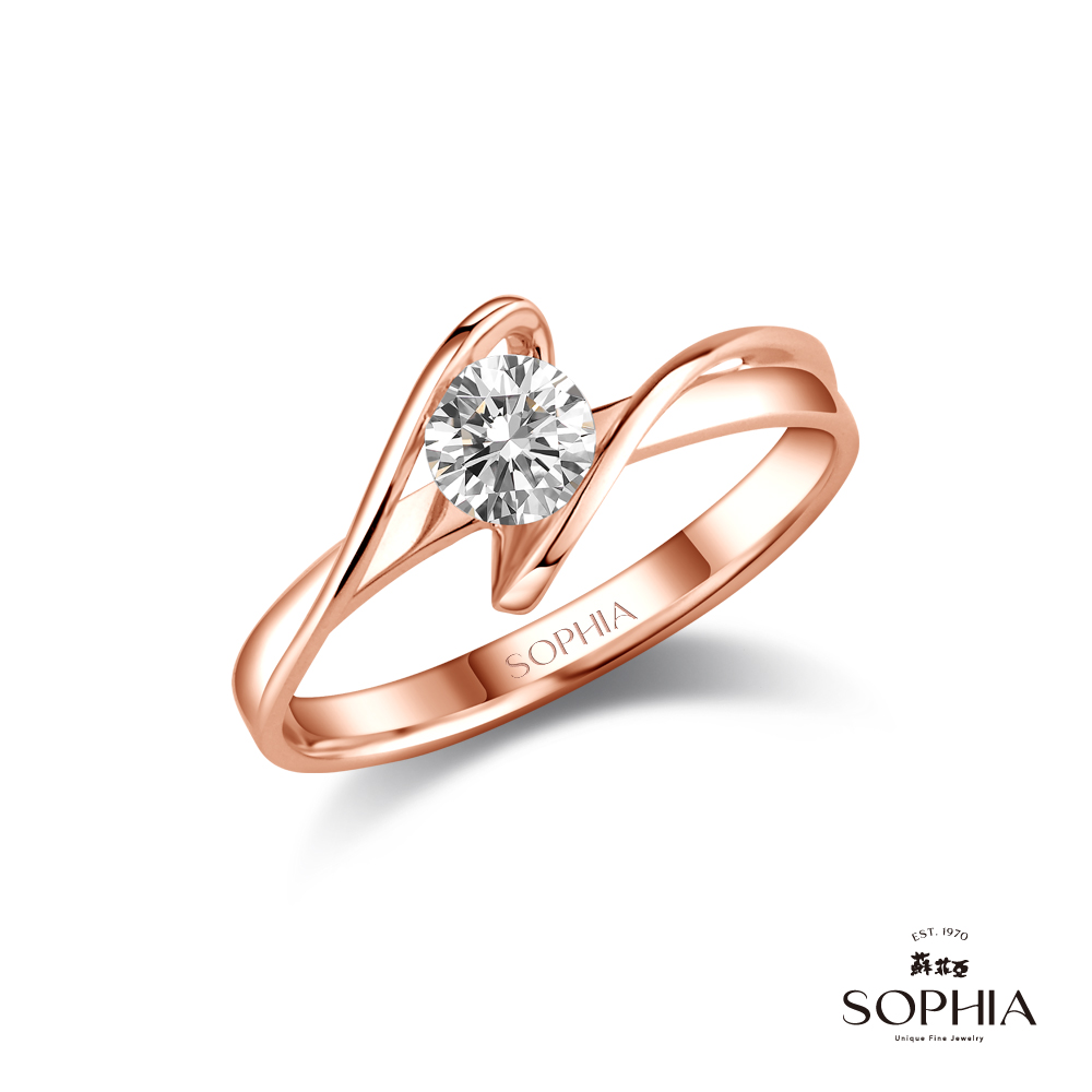 SOPHIA 蘇菲亞珠寶 - 彩帶 20分 18K玫瑰金 鑽石戒指