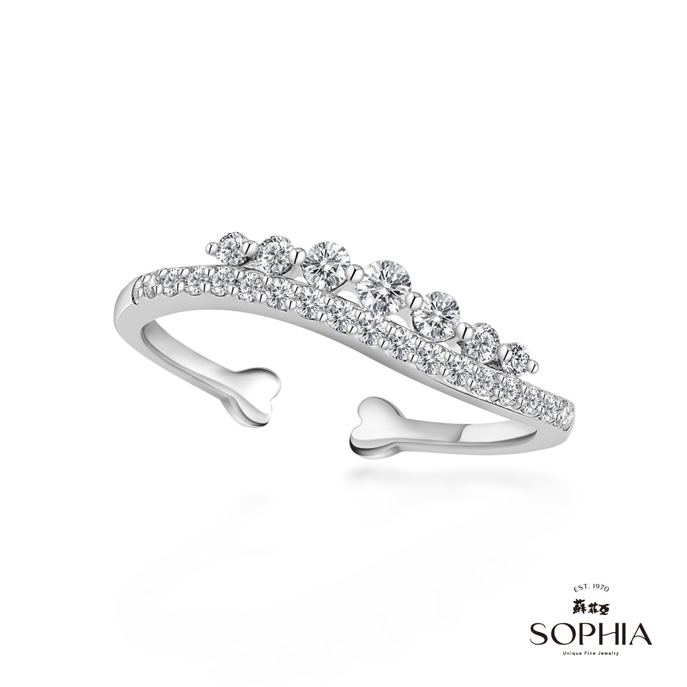 SOPHIA 蘇菲亞珠寶 - 朵拉 18K金 C型 鑽石戒指