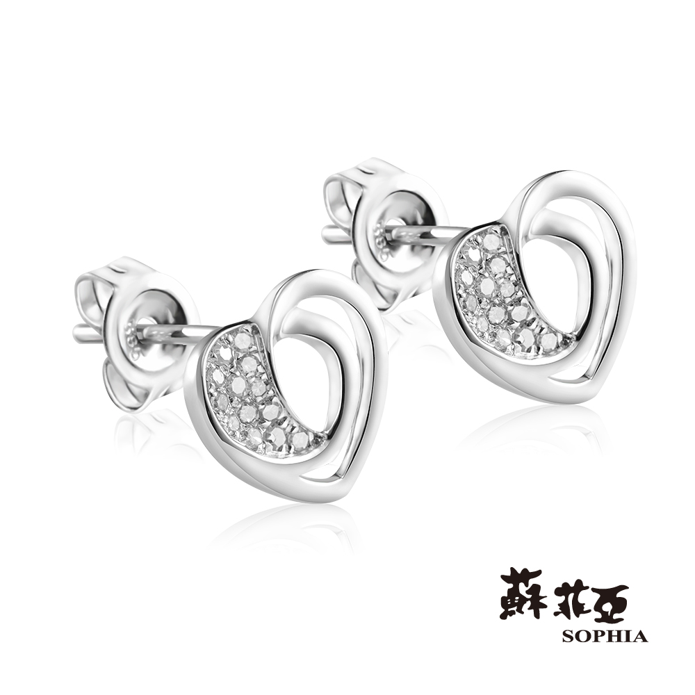 SOPHIA 蘇菲亞珠寶 - 艾莉娜 14K白K金 鑽石耳環