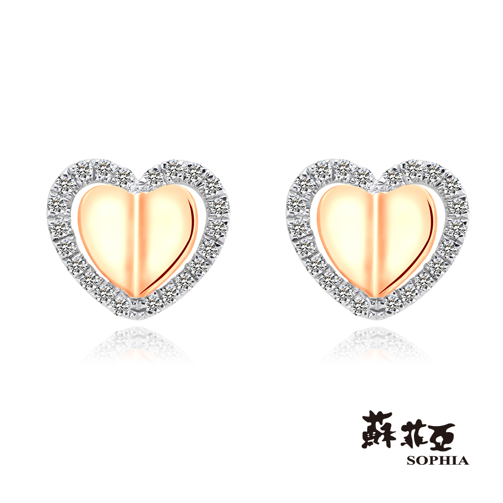 SOPHIA 蘇菲亞珠寶 - 唯美 14K玫瑰金 鑽石耳環