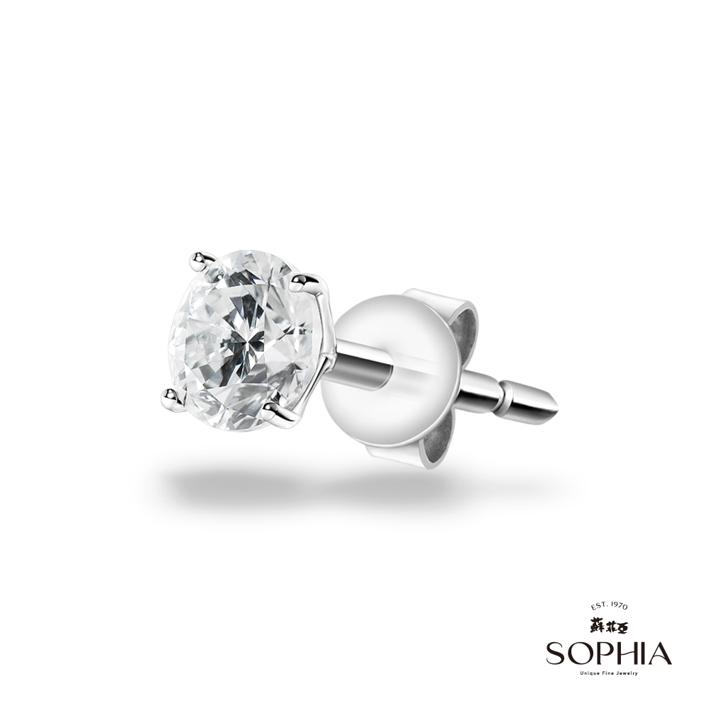 SOPHIA 蘇菲亞珠寶 - 經典四爪 10分 18K金 單邊 鑽石耳環