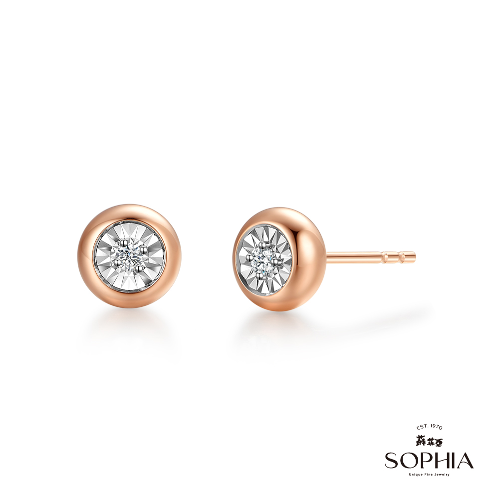 SOPHIA 蘇菲亞珠寶 - 永恆之戀 18K玫瑰金 鑽石耳環