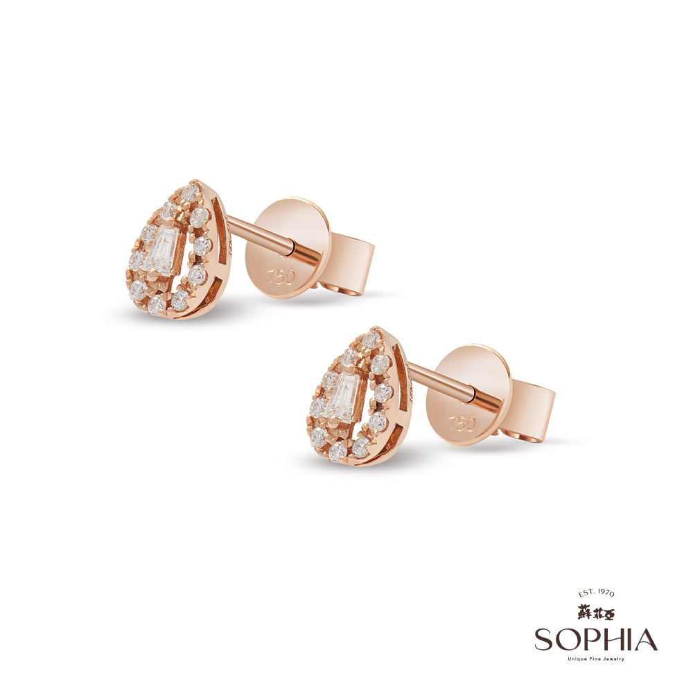 SOPHIA 蘇菲亞珠寶 - 美琳達 18K玫瑰金 鑽石耳環