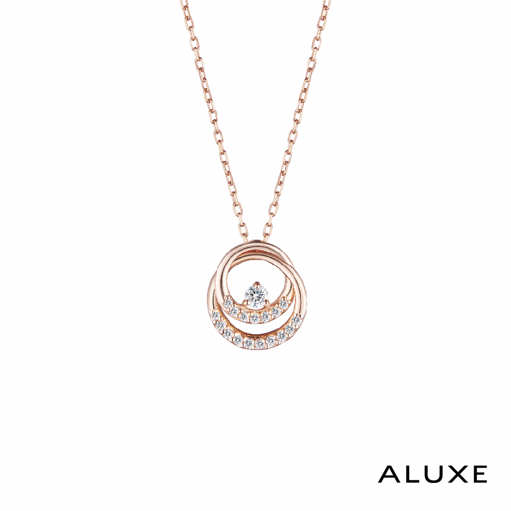 ALUXE 亞立詩 10K Shine系列 清奢華鑽石項鍊 NN0195