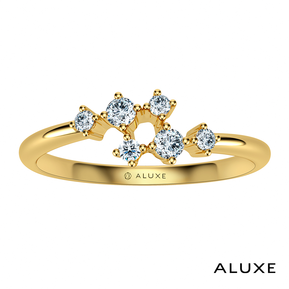 ALUXE 亞立詩 10K金 鑽石戒指 繁星閃爍 星形 Shine系列 RW0004