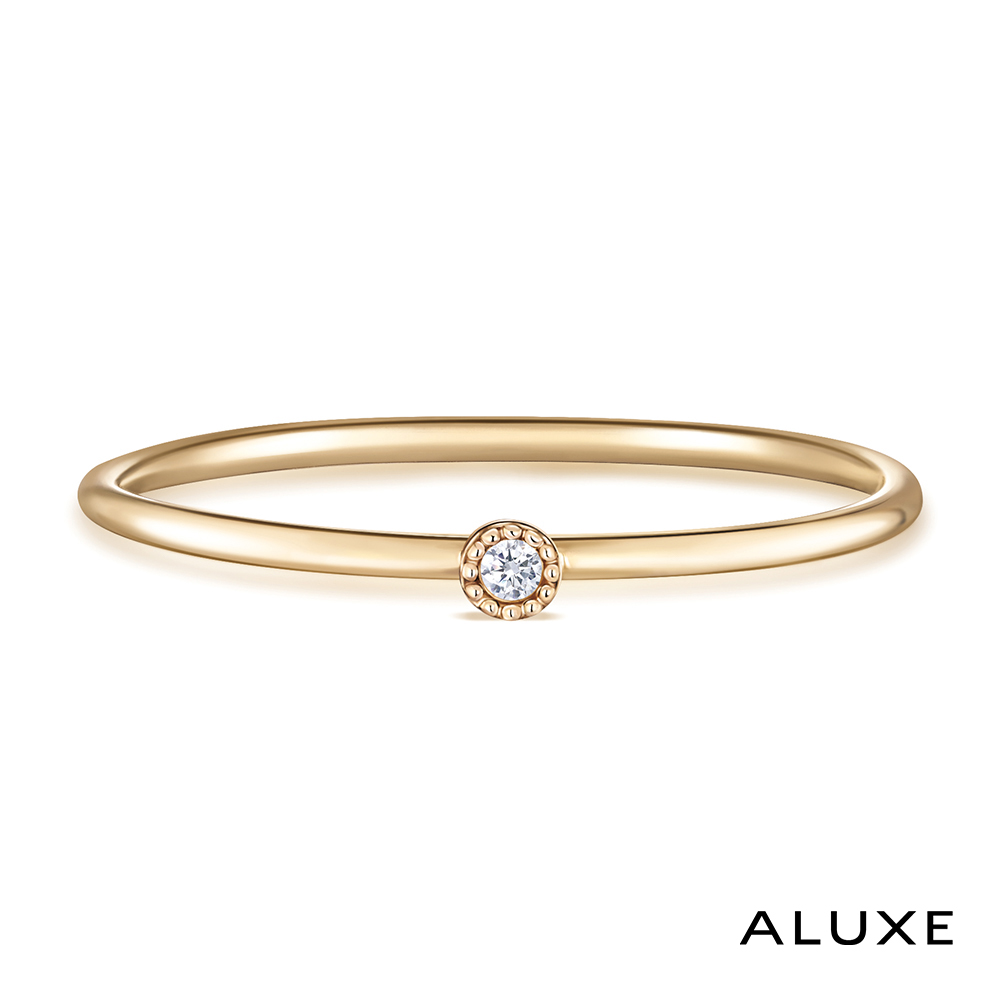 ALUXE 亞立詩 10K金 鑽石戒指 一字 Shine系列 RW0208