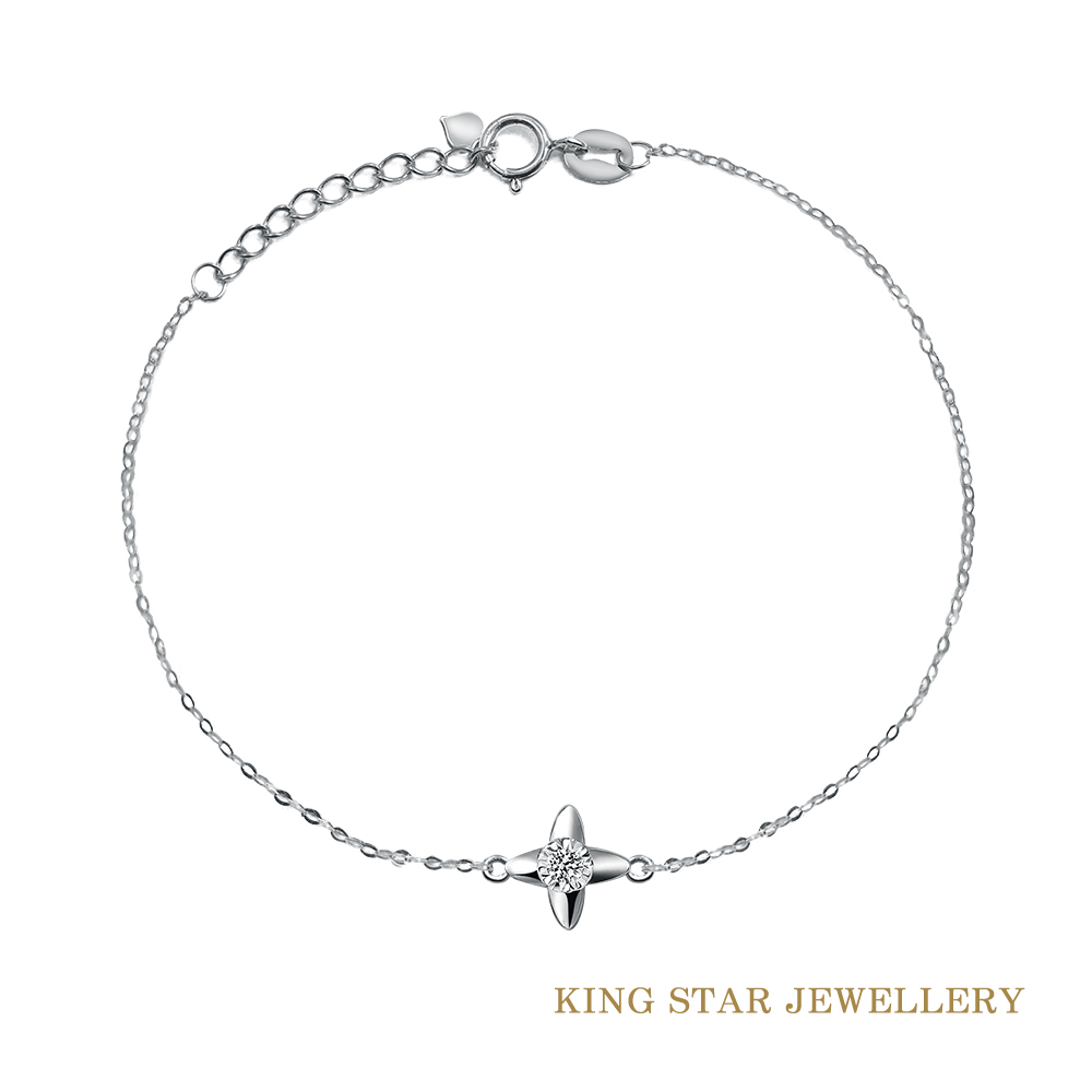 King Star 鑽石18K金十字款手鍊