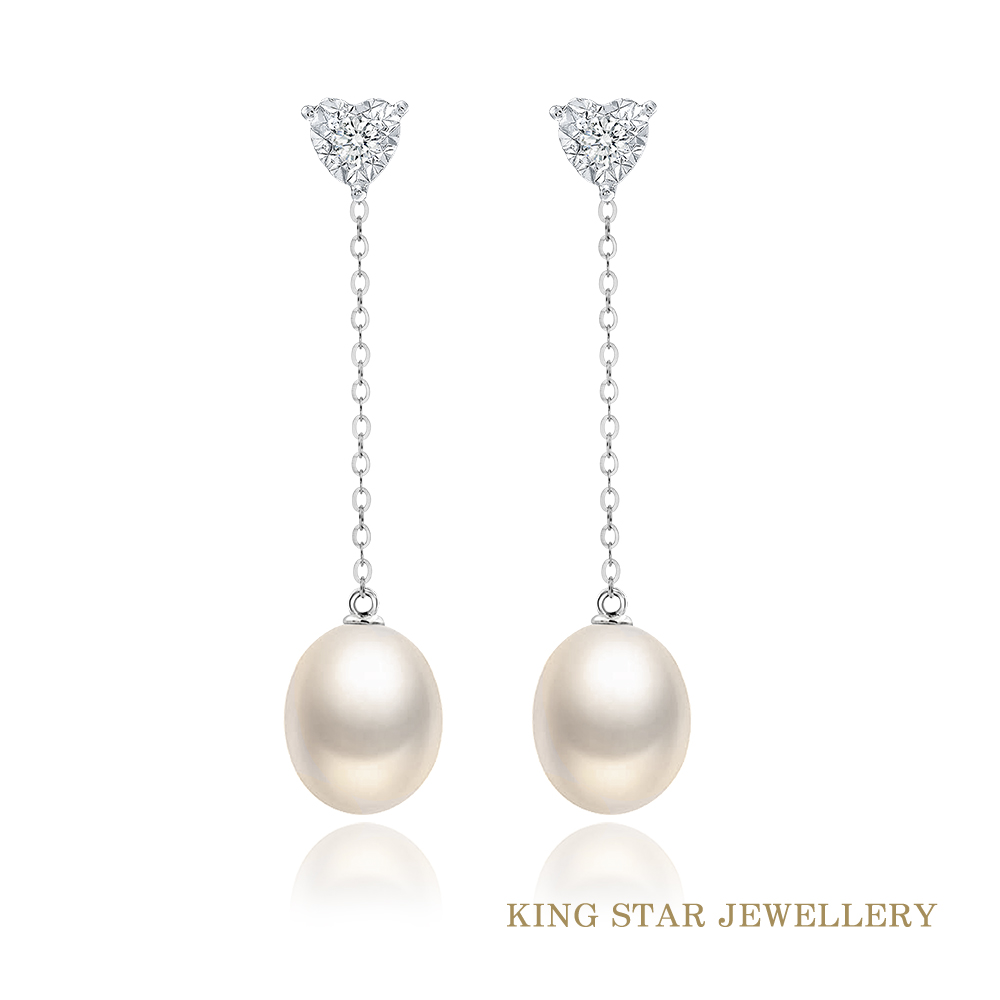 King Star 輕奢愛心鑽石x珍珠耳環(3種配戴方式)