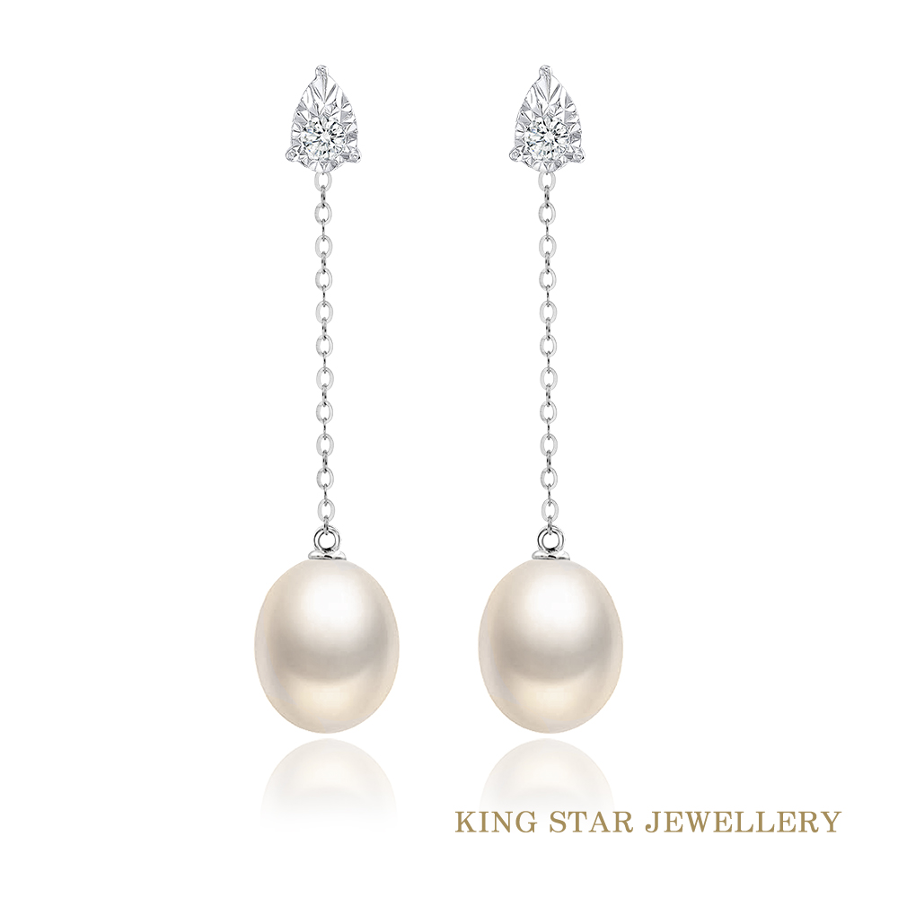 King Star 輕奢水滴鑽石x珍珠耳環(3種配戴方式)