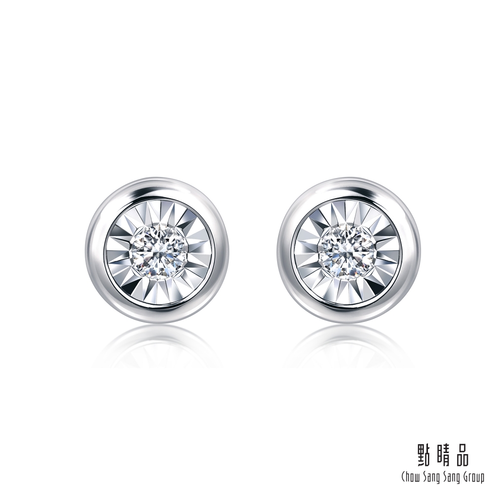 點睛品 Daily Luxe 炫幻小氣泡 18K金鑽石耳環(一對)