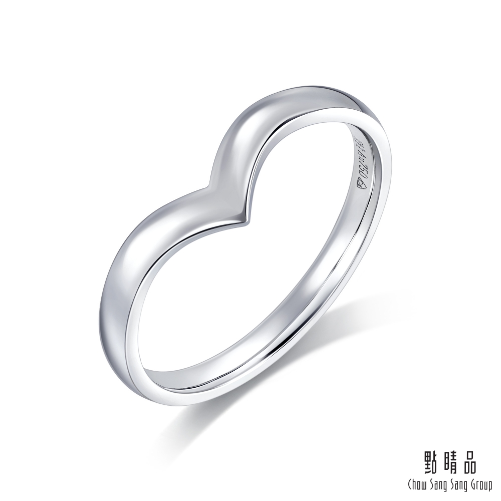 點睛品 Promessa 小皇冠系列 V型簡約 18K金戒指(男戒)