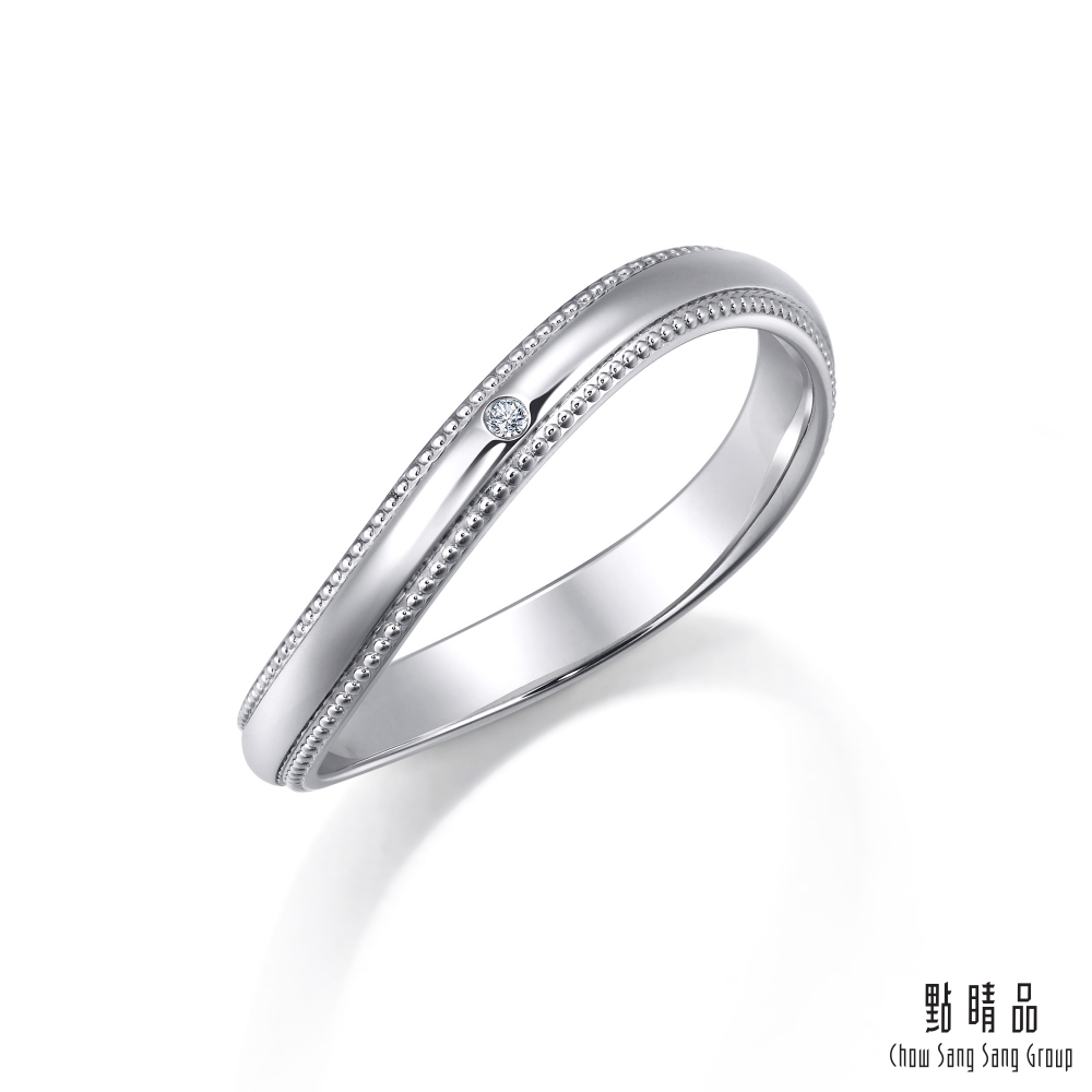 點睛品 PROMESSA PT950鉑金 小皇冠系列 結婚戒指 / 對戒款(女戒)