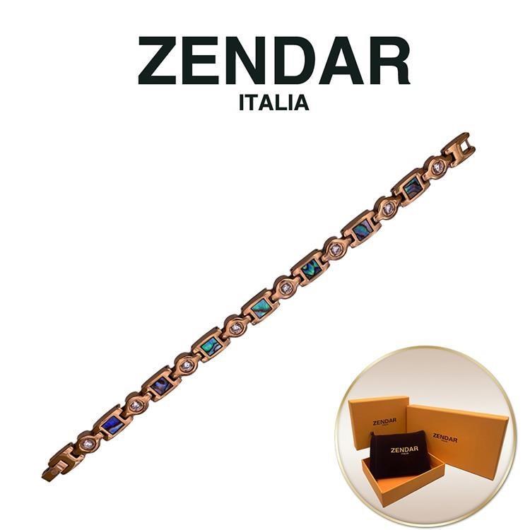 ZENDAR 3顆純鍺 健康鈦鍺白鋼玫瑰金磁石手鍊(S號 26950)