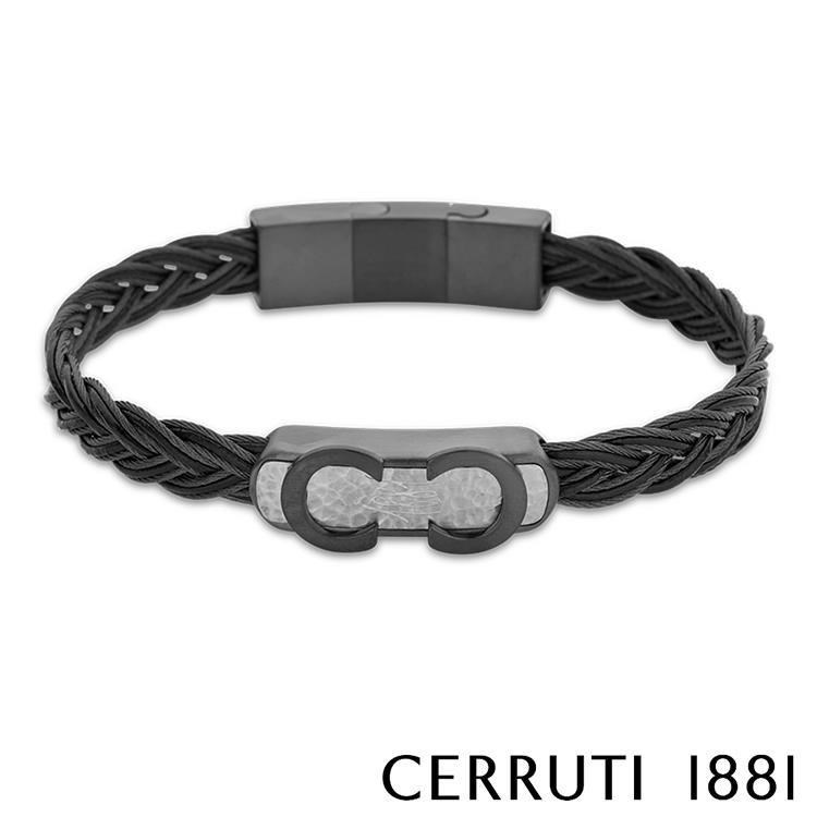 【Cerruti 1881】限量2折 經典編織不銹鋼扣手環 全新專櫃展示品(CB0404)
