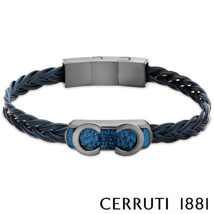 【Cerruti 1881】限量2折 經典編織不銹鋼扣手環 全新專櫃展示品(CB0403)