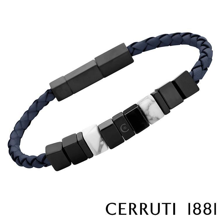 【Cerruti 1881】限量2折 經典編織不銹鋼扣手環 全新專櫃展示品(CB1404)