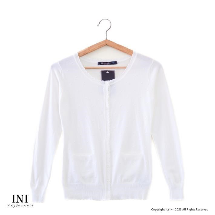 【INI】四季可穿、舒適實穿針織外套．白色