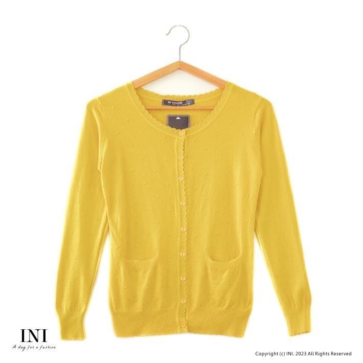 【INI】四季可穿、舒適實穿針織外套．土黃色