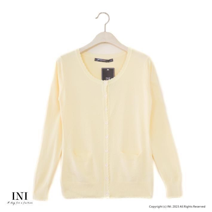 【INI】四季可穿、舒適實穿針織外套．黃色