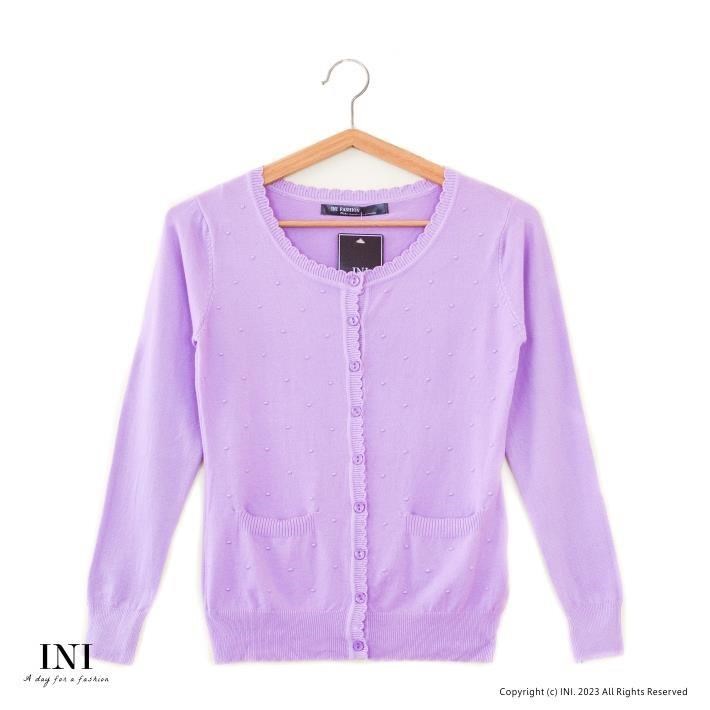 【INI】四季可穿、舒適實穿針織外套．淺紫色