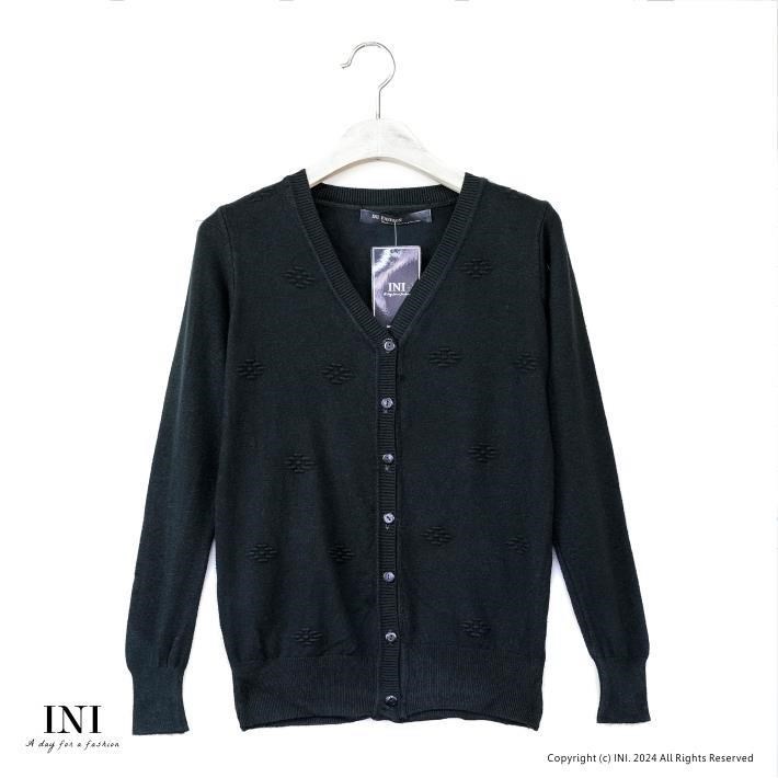 【INI】四季針織、穿搭舒適針織外套．黑色