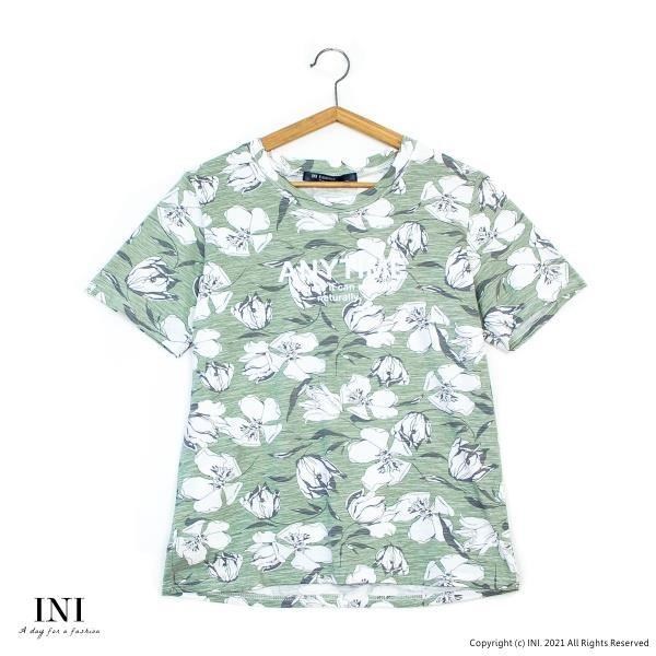 【INI】好感版型、好感設計花漾上衣．綠色