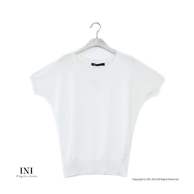 【INI】優雅質感、專櫃細膩色紗針織上衣．白色