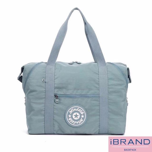 iBrand 輕盈素色防潑水尼龍側背旅行袋 -淺藍色 MDS-8596