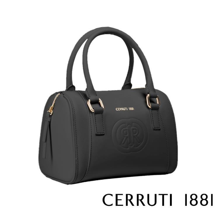 【Cerruti 1881】頂級義大利小牛皮手提包CALLIE系列(黑色 CEBA05294M)