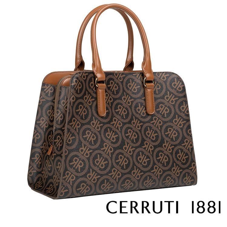 【Cerruti 1881】限量2折 頂級義大利皮革手提包 全新專櫃展示品(黑色 5787M)