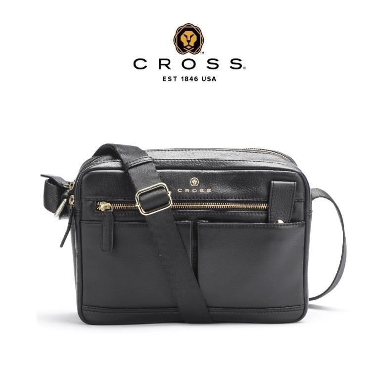 【CROSS】限量1折 頂級NAPPA小牛皮斜揹包 卡洛斯系列 全新專櫃展示品(黑色)