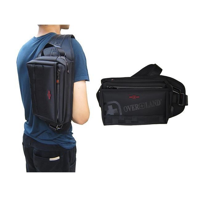 腰胸包大容量主袋+外袋共四層USB+內線防水尼龍布腰背單左右肩背